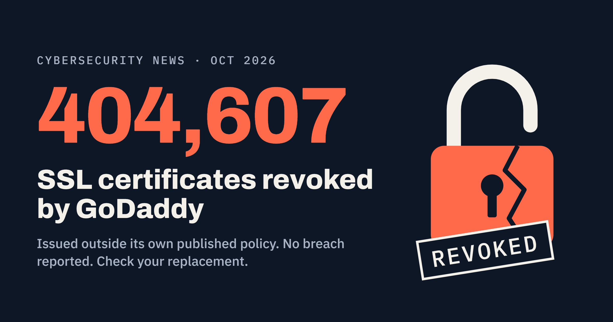 GoDaddy Revokes SSL Certificates